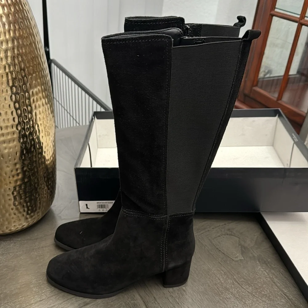 NATURALIZER Brent High Shaft Boots Women's Shoes In Black Suede
